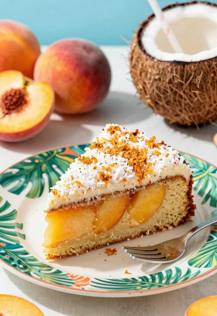 17 Easy Peach Coffee Cake Recipes With Fresh Flavor - 12. Peach Coconut Coffee Cake 1