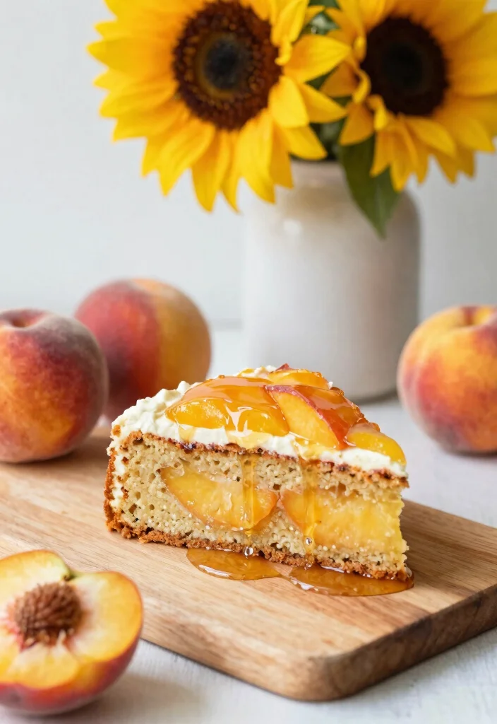 17 Easy Peach Coffee Cake Recipes With Fresh Flavor - 15. Peach Maple Coffee Cake 1