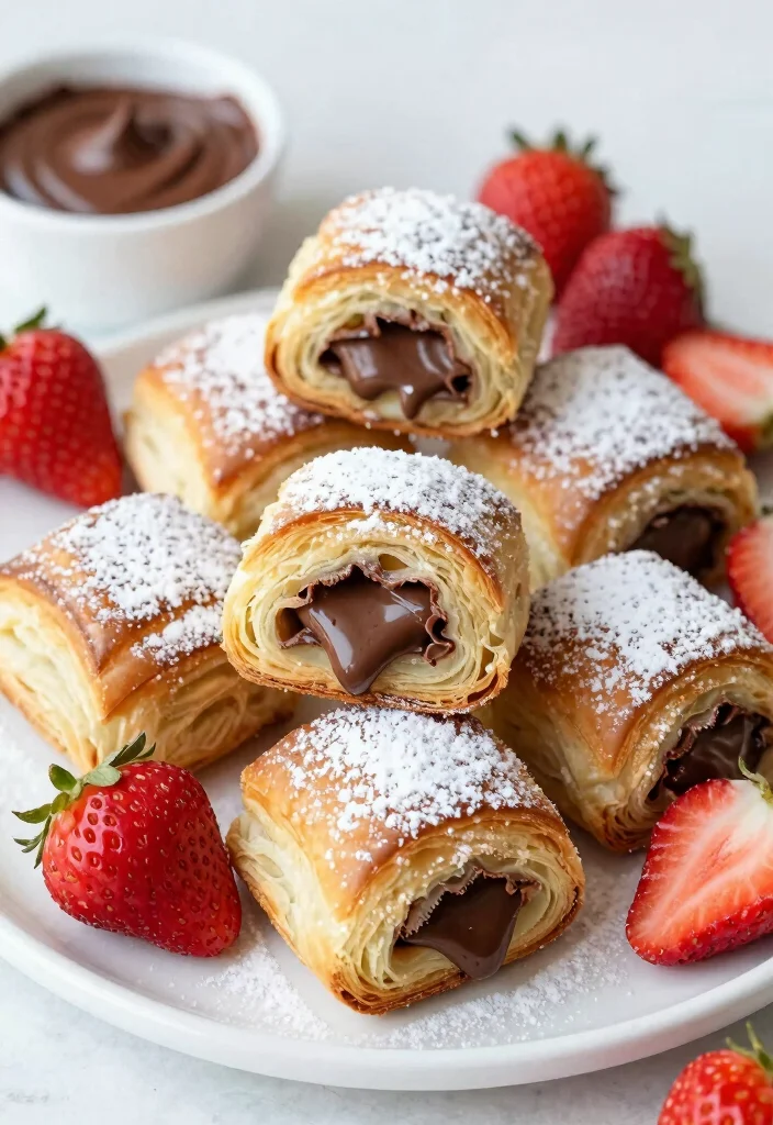 17 Easy Puff Pastry Baking Recipes Anyone Can Make - 14. Nutella and Strawberry Pastry Rolls 1