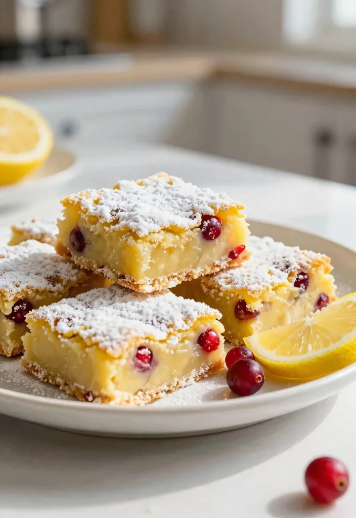 17 Fresh Cranberry Baking Recipes for Sweet and Tart Treats - 4. Cranberry Lemon Bars 1