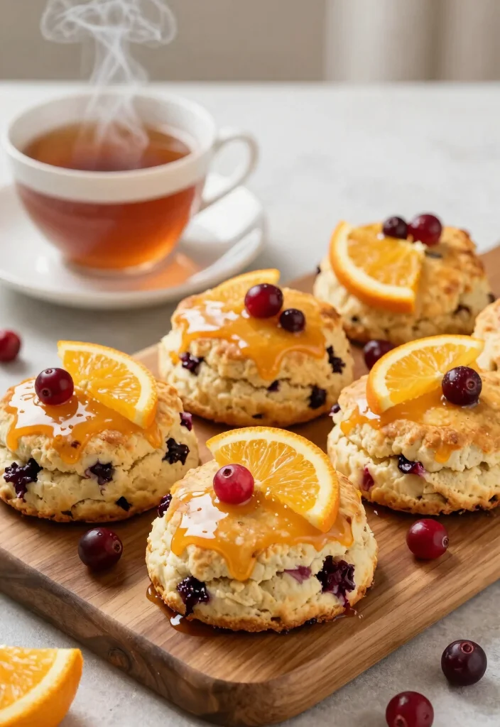 17 Fresh Cranberry Baking Recipes for Sweet and Tart Treats - 5. Cranberry Scones with Orange Glaze 1