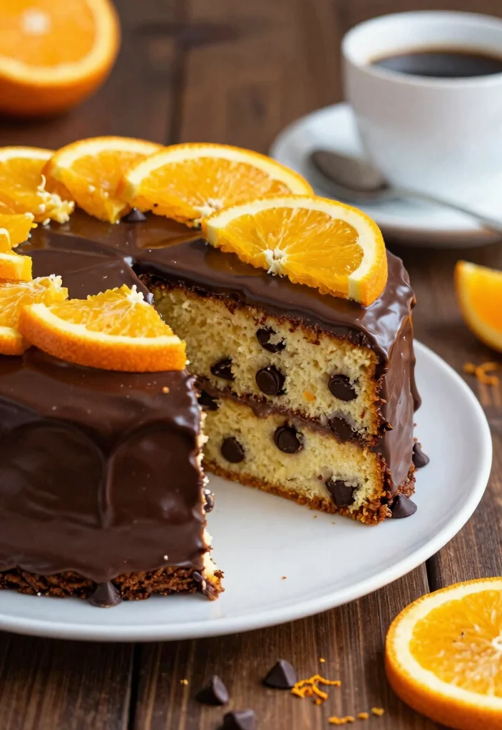 17 Fresh Orange Cake Recipes With Bright Citrus Flavor - 3. Orange Chocolate Chip Cake 1