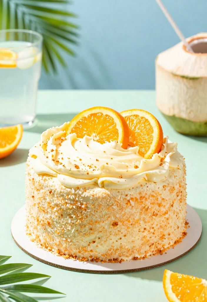 17 Fresh Orange Cake Recipes With Bright Citrus Flavor - 6. Orange Coconut Cake 1