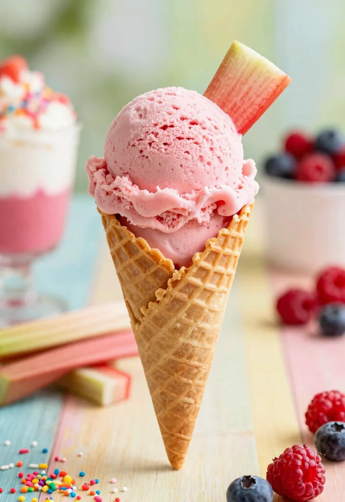 17 Frozen Rhubarb Baking Recipes for Sweet and Tangy Desserts - 12. Rhubarb Ice Cream 1
