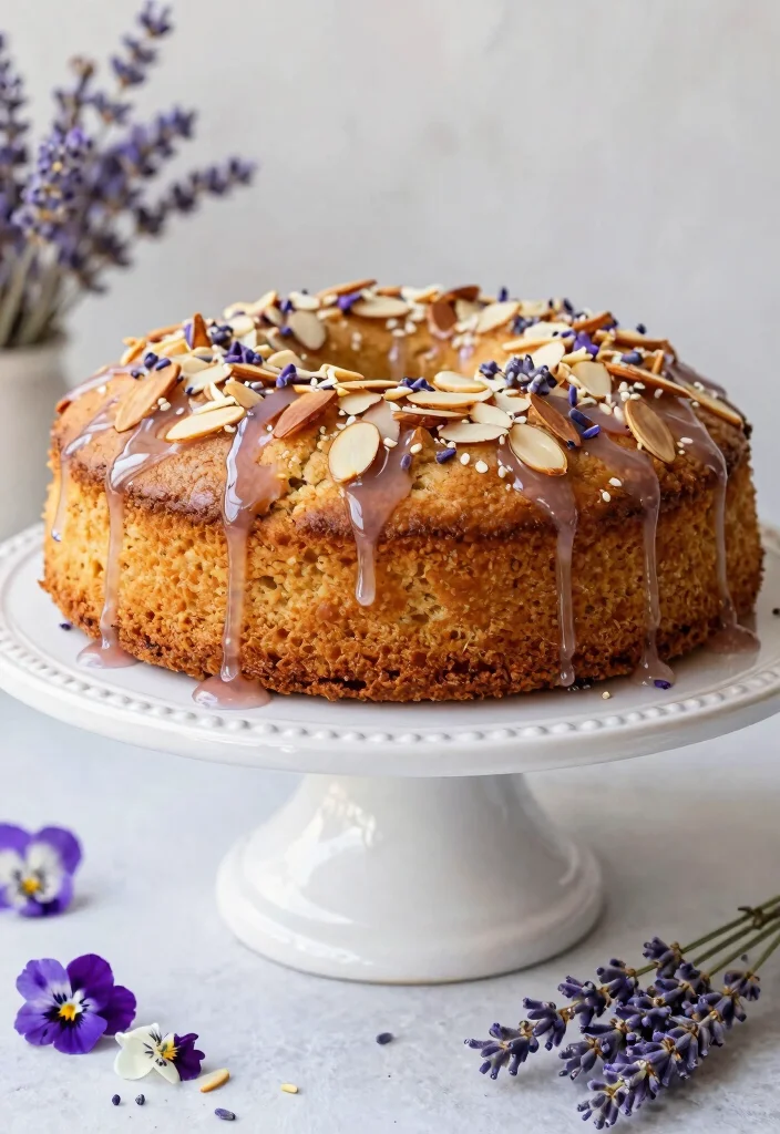17 Lavender Baking Recipes with Floral Aroma - 13. Lavender Almond Cake 1