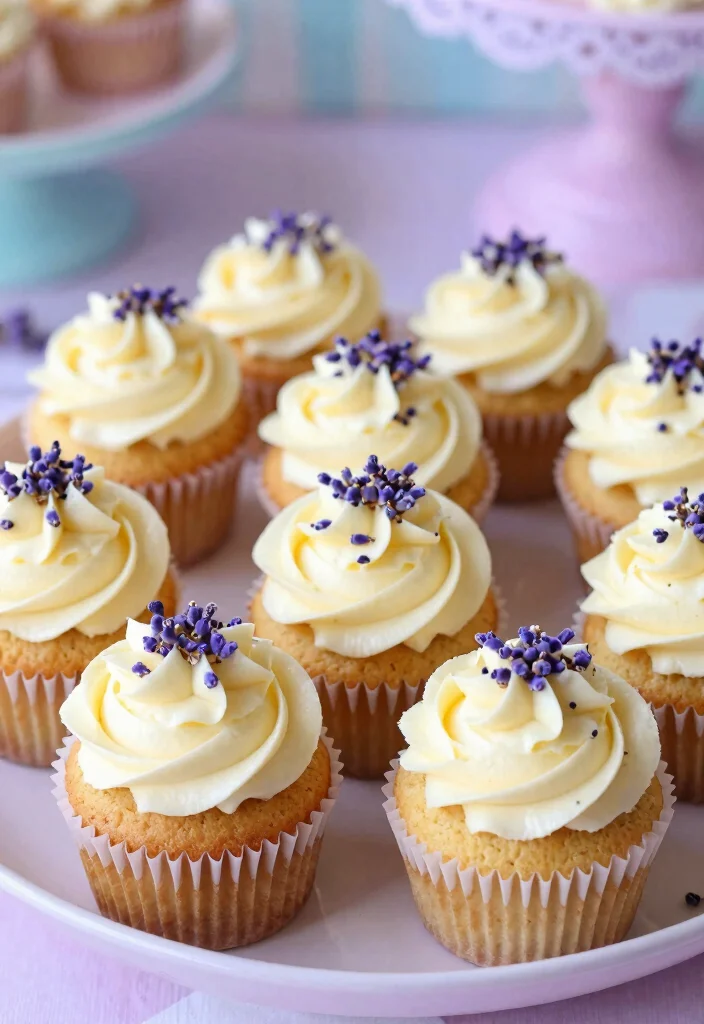 17 Lavender Baking Recipes with Floral Aroma - 5. Lavender Cupcakes with Vanilla Frosting 1