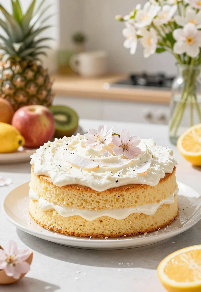 17 Light and Fluffy Gluten-Free Sponge Cake Recipes for Beginners - 4. Coconut Cream Gluten-Free Sponge Cake 1