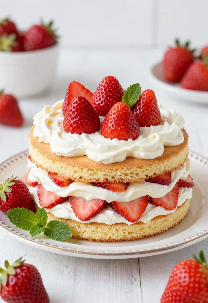 17 Light and Fluffy Gluten-Free Sponge Cake Recipes for Beginners - 5. Strawberry Shortcake Gluten-Free Sponge Cake 1