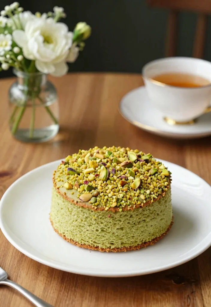 17 Light and Fluffy Gluten-Free Sponge Cake Recipes for Beginners - 8. Pistachio Gluten-Free Sponge Cake 1