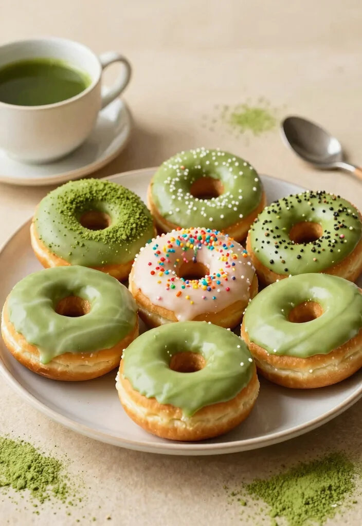 17 Matcha Tea Baking Recipes with Unique Flavor - 11. Matcha Donuts 1