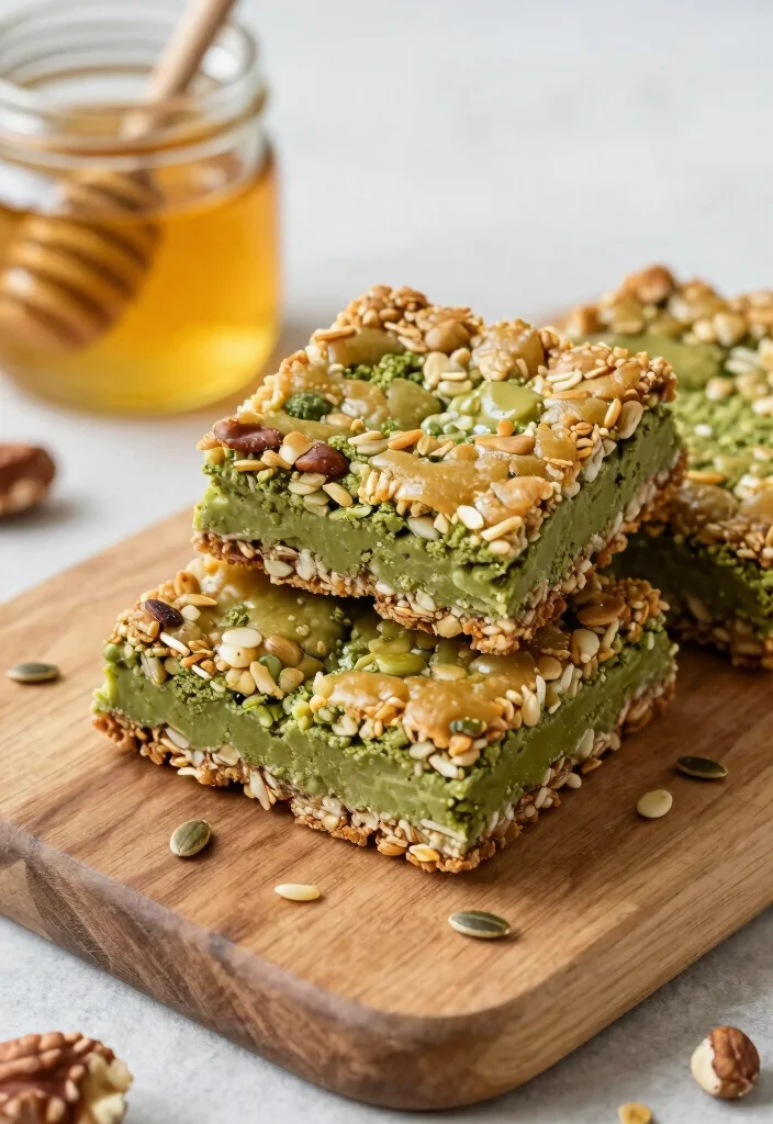 17 Matcha Tea Baking Recipes with Unique Flavor - 14. Matcha Granola Bars 1