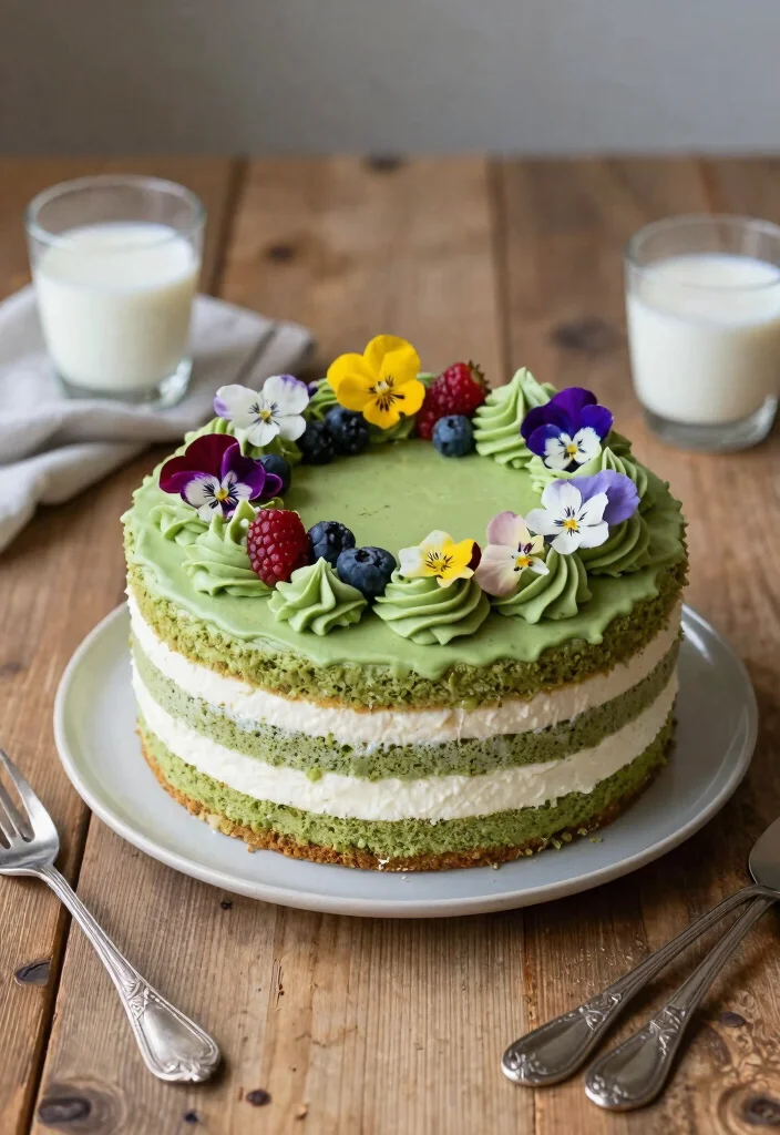 17 Matcha Tea Baking Recipes with Unique Flavor - 3. Matcha Layer Cake 1