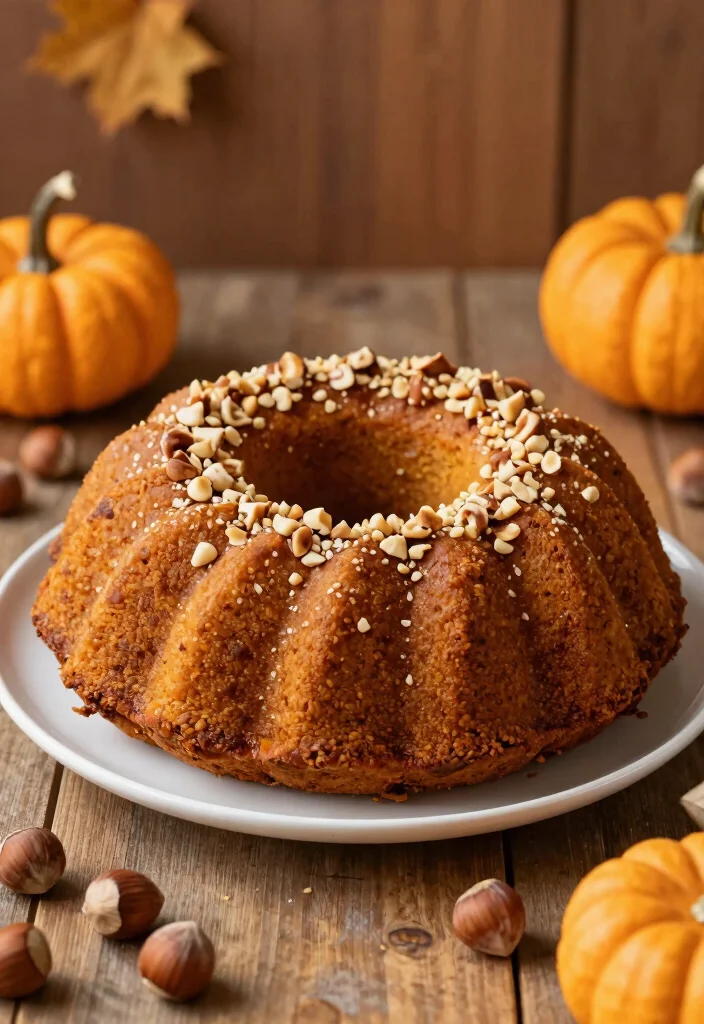 17 Moist Pumpkin Bundt Cake Recipes for Autumn Baking - 13. Pumpkin Hazelnut Bundt Cake 1