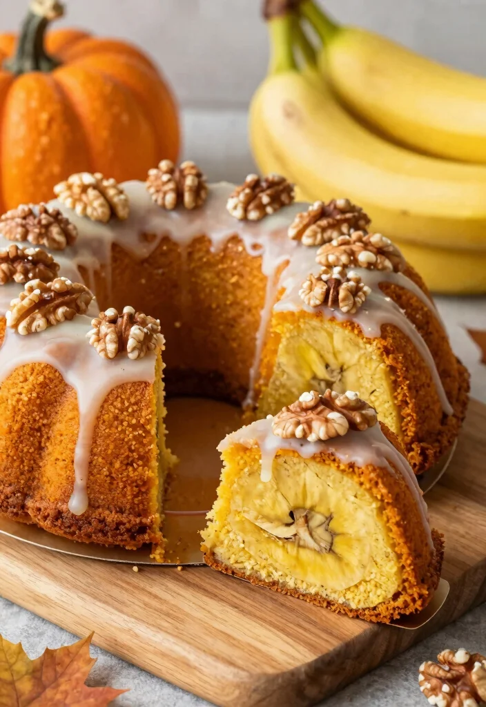 17 Moist Pumpkin Bundt Cake Recipes for Autumn Baking - 15. Pumpkin Banana Bundt Cake 1