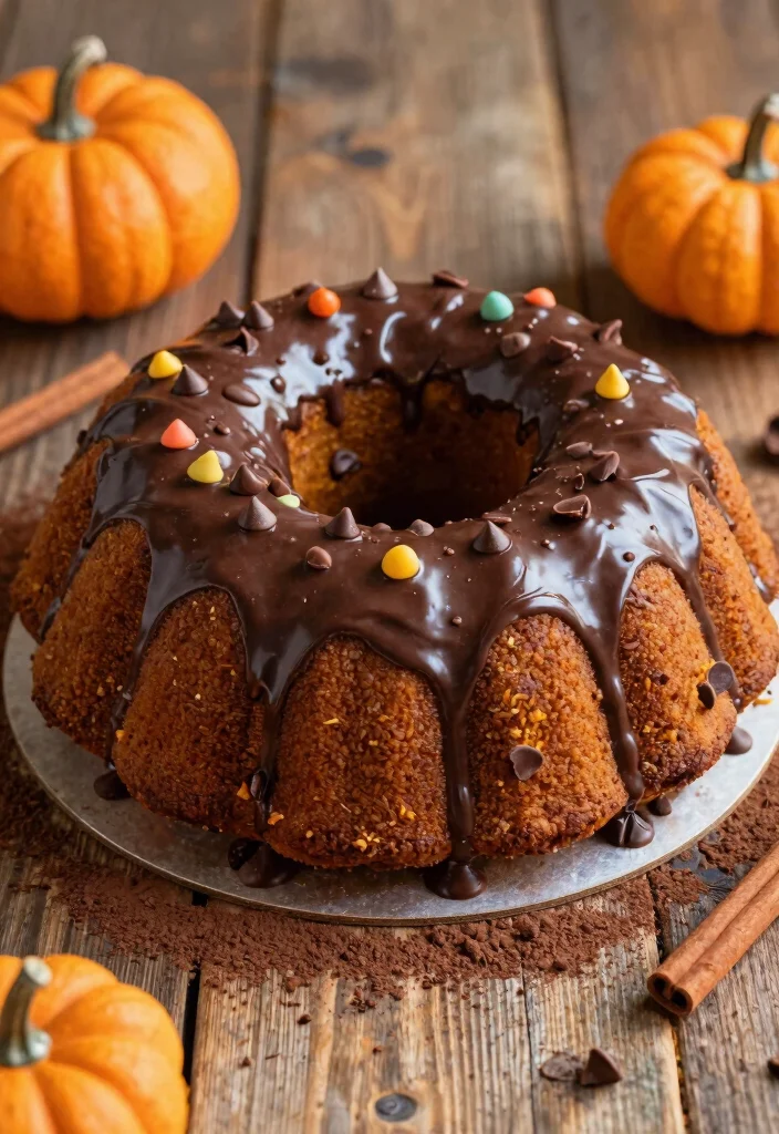 17 Moist Pumpkin Bundt Cake Recipes for Autumn Baking - 2. Chocolate Chip Pumpkin Bundt Cake 1