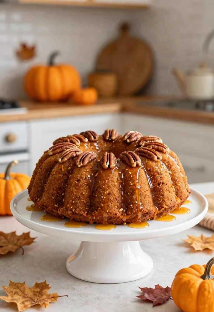 17 Moist Pumpkin Bundt Cake Recipes for Autumn Baking - 3. Maple Pecan Pumpkin Bundt Cake 1