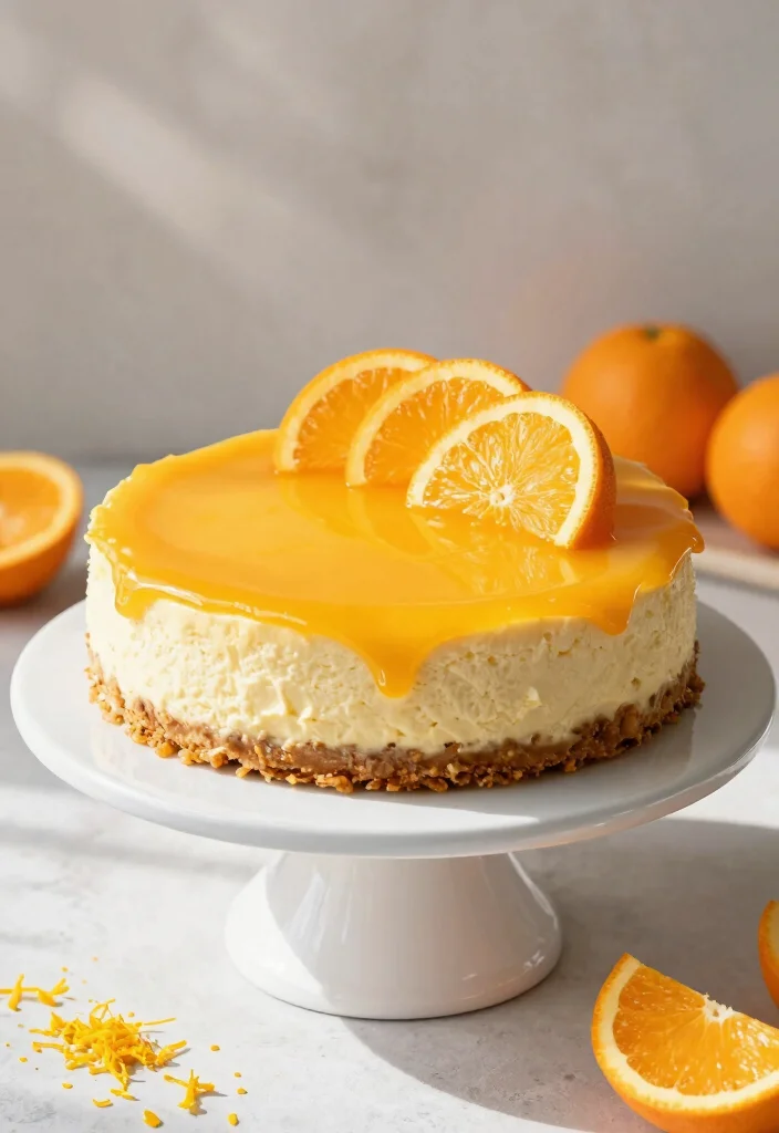 17 Orange Baking Recipes with Fresh Citrus Flavor - 12. Orange Cream Cheesecake 1