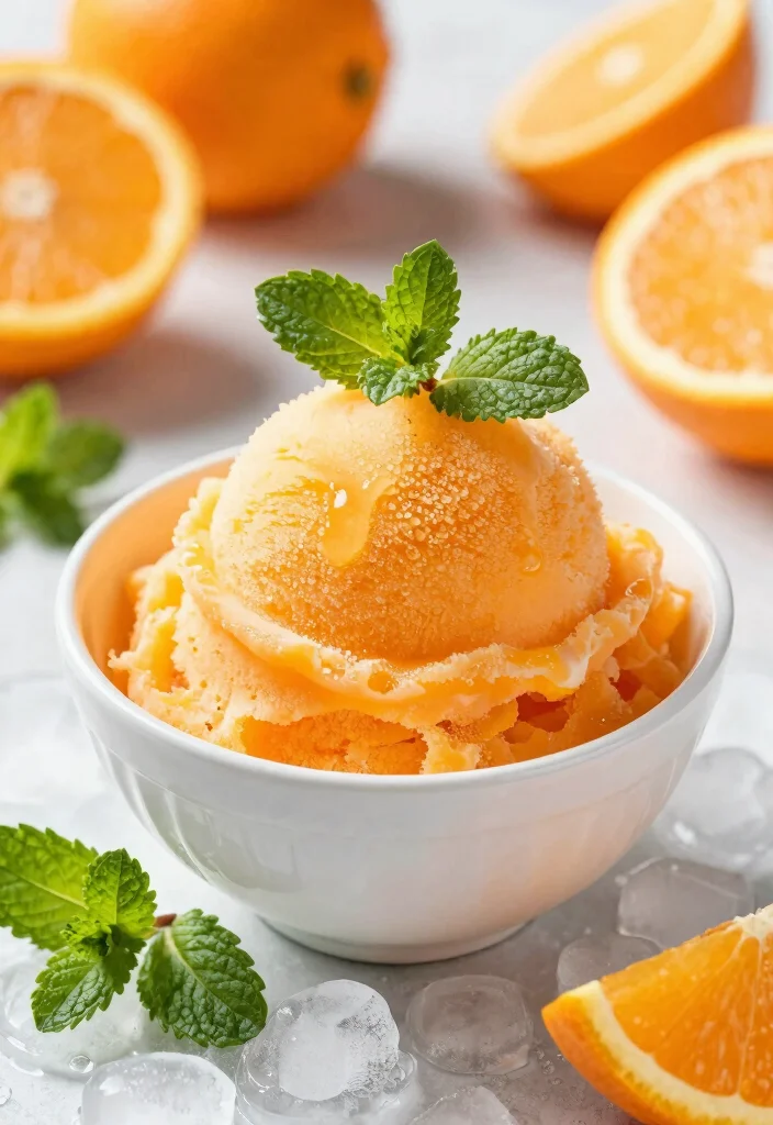17 Orange Baking Recipes with Fresh Citrus Flavor - 17. Orange Mint Sorbet 1