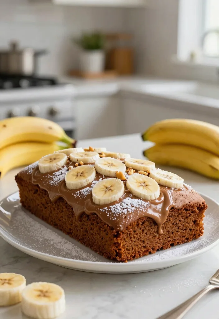17 Simple Sheet Pan Cake Recipes for Quick Baking - 13. Peanut Butter Banana Sheet Cake 1