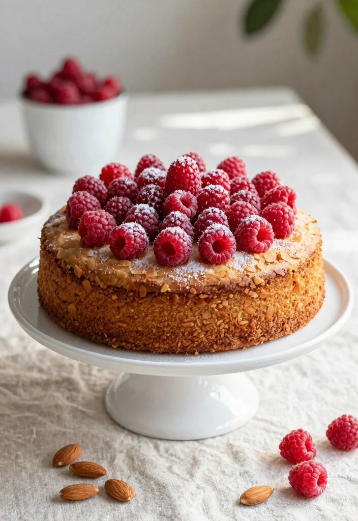 17 Soft and Tender Cake Recipes Made With Cake Flour - 10. Raspberry Almond Cake 1