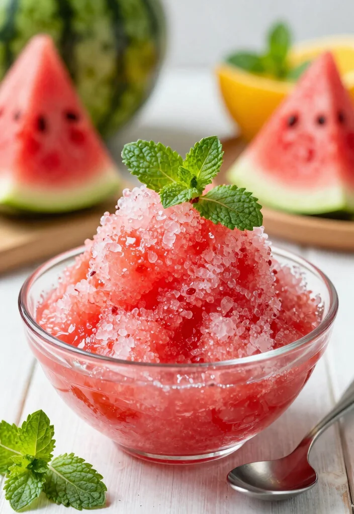 17 Spring Baking Recipes with Fresh and Light Flavors - 16. Minty Watermelon Granita 1