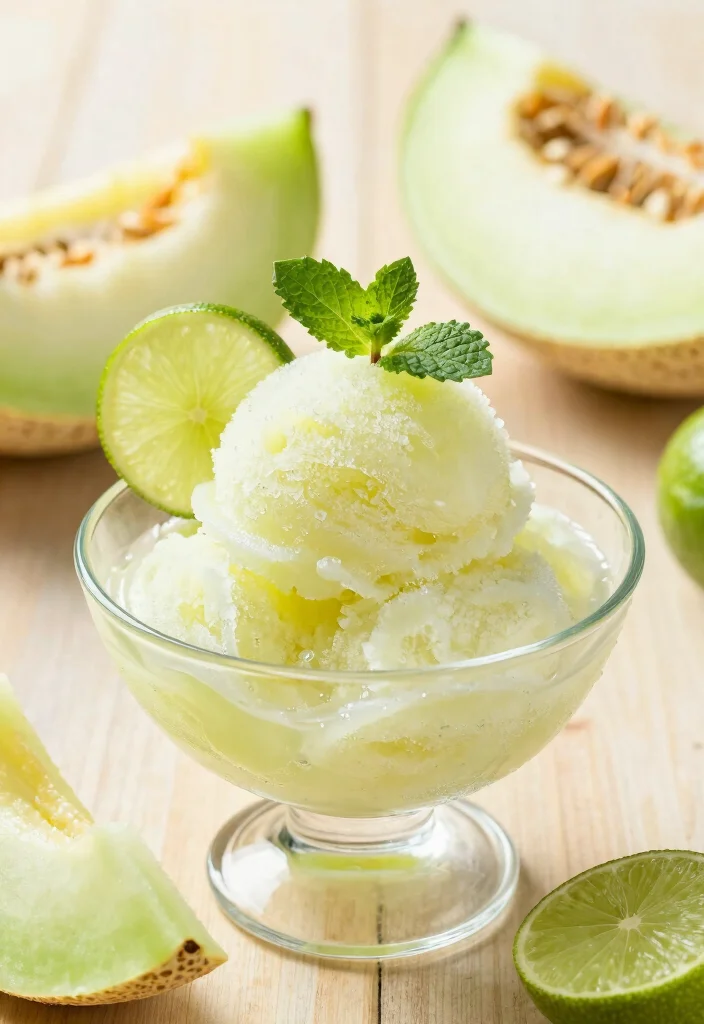 17 Spring Baking Recipes with Fresh and Light Flavors - 17. Honeydew Lime Sorbet 1