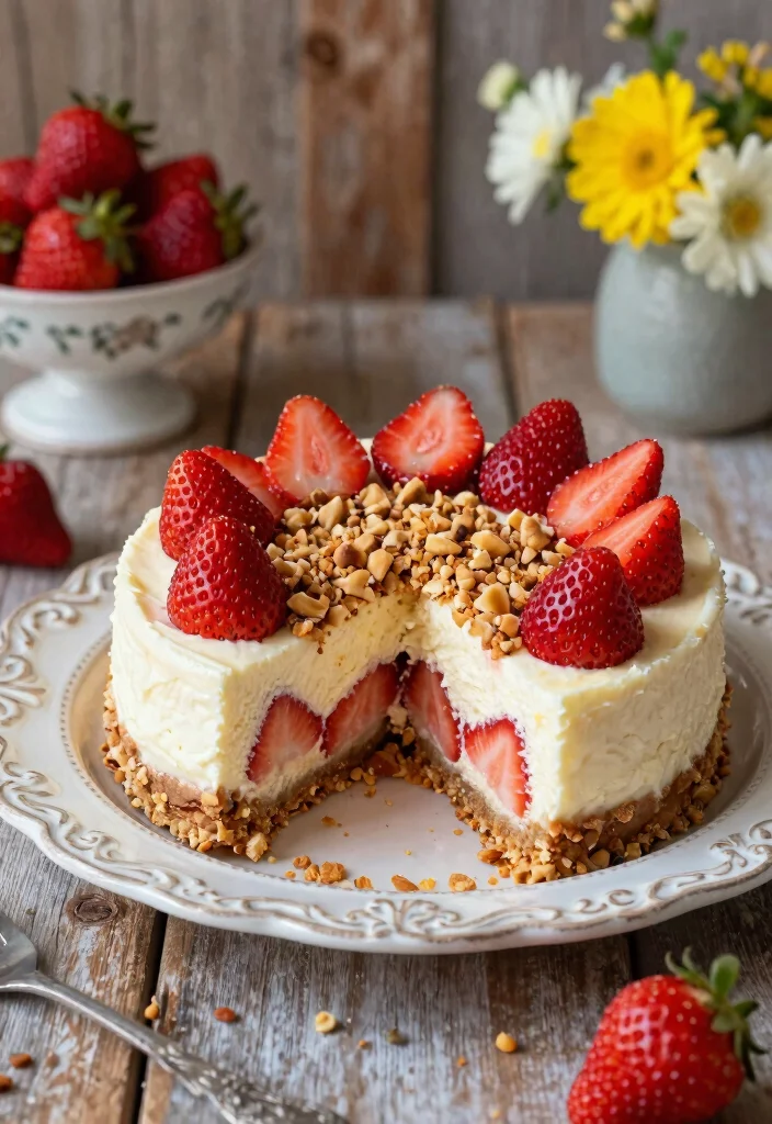 17 Strawberry Cheesecake Dump Cake Recipes: Rich and Creamy - 13. Strawberry Cheesecake Dump Cake with Nut Crust 1