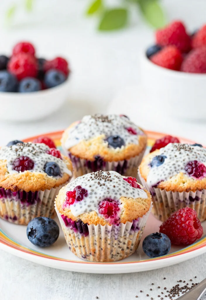 17 Unique Baking Recipes to Try When You're Bored of the Usual - 7. Berry Chia Seed Pudding Muffins 1