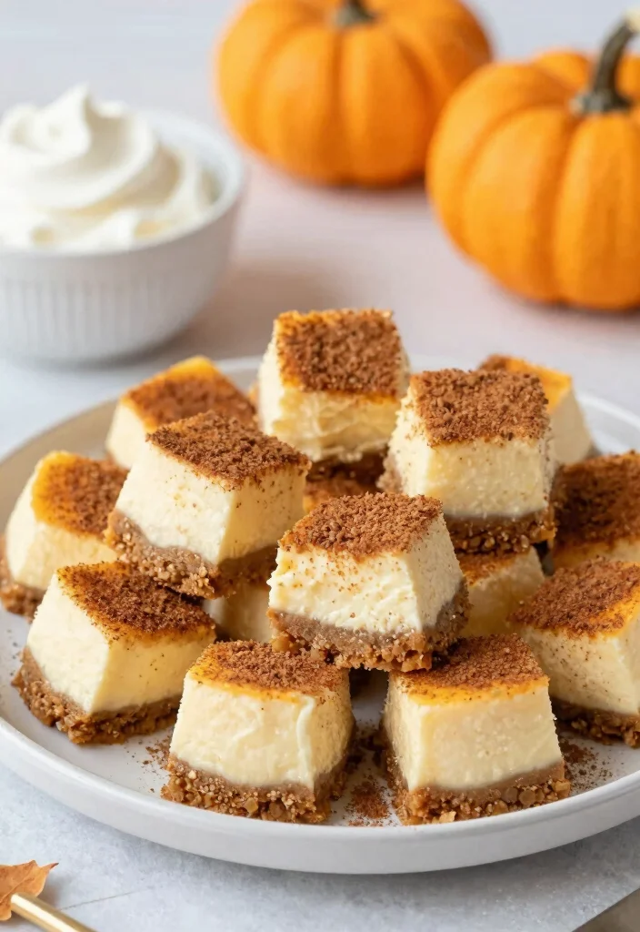 17 Whole Pumpkin Baking Recipes for Cozy Seasonal Desserts - 13. Pumpkin Spice Cheesecake Bites 1