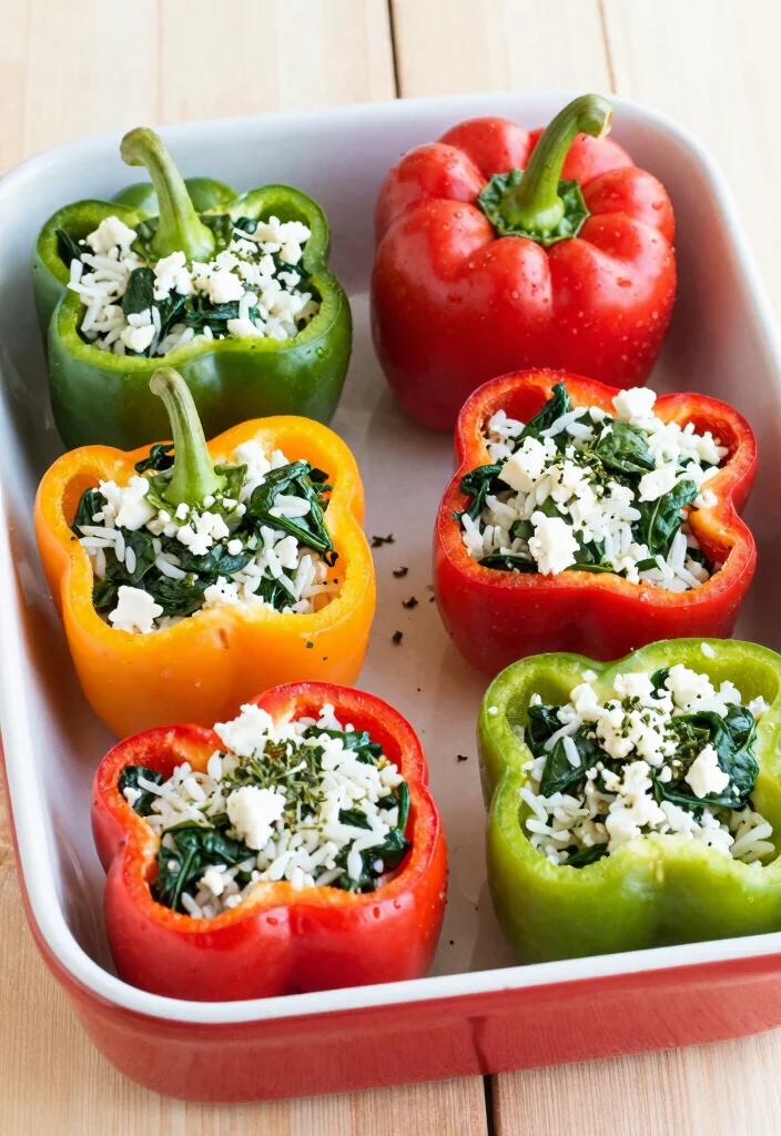18 Baking Dish Recipes Perfect for Oven-to-Table Meals - 11. Spinach and Feta Stuffed Peppers 1