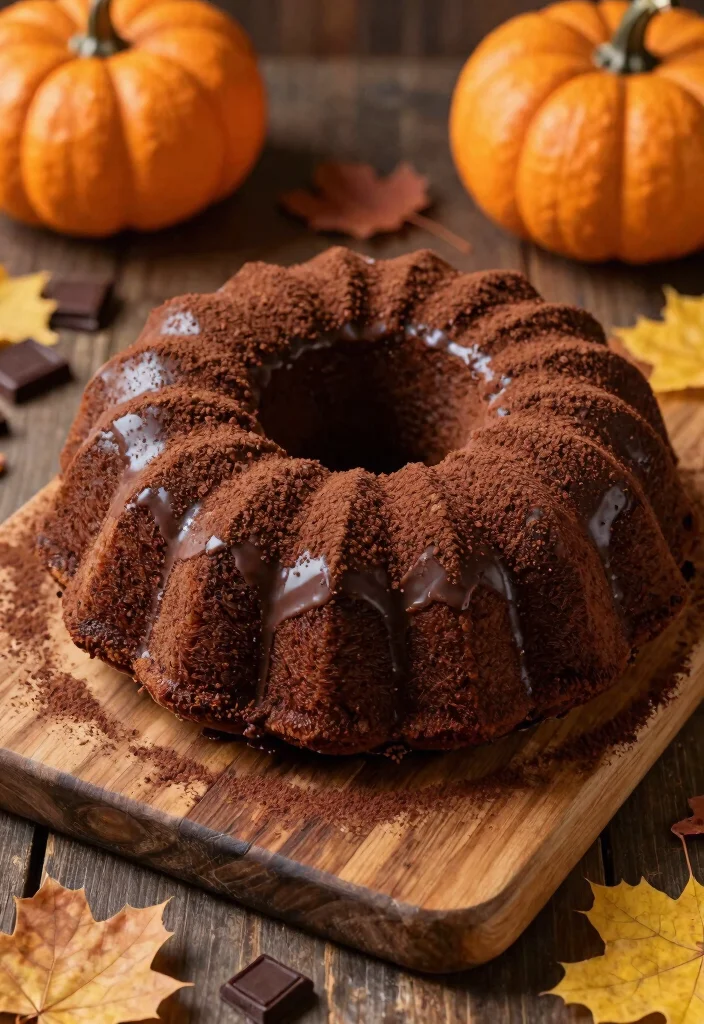 18 Best Fall Bundt Cake Recipes With Warm Spices - 6. Chocolate Pumpkin Bundt Cake 1