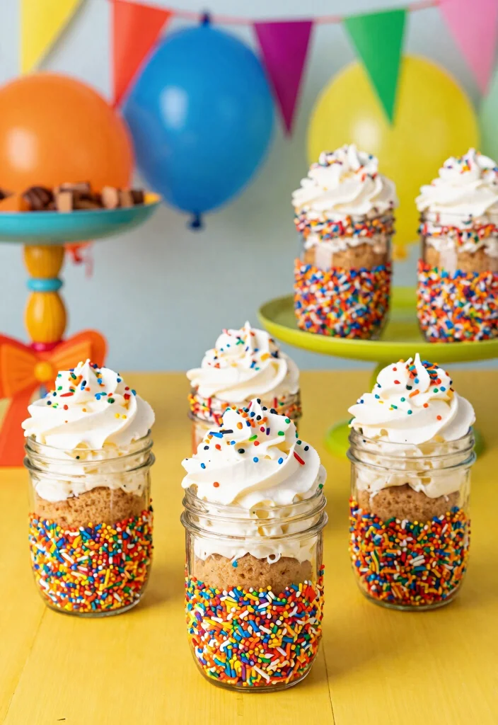 18 Creative Baking in Mason Jars Recipes to Try at Home - 11. Funfetti Cake Jars 1