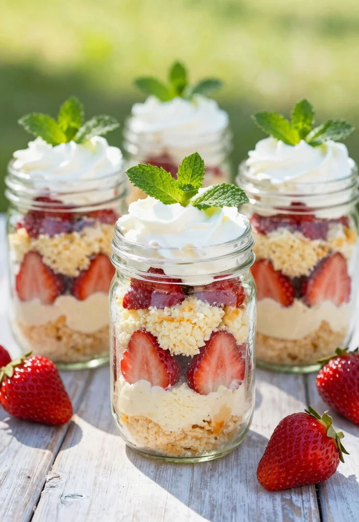 18 Creative Baking in Mason Jars Recipes to Try at Home - 8. Strawberry Shortcake Jars 1