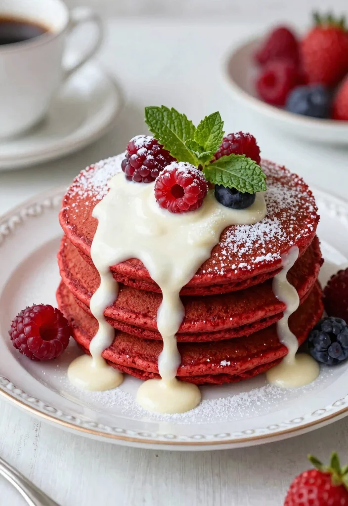 18 Creative Recipes With White Cake Mix That Taste Homemade - 10. Red Velvet Cake Mix Pancakes 1