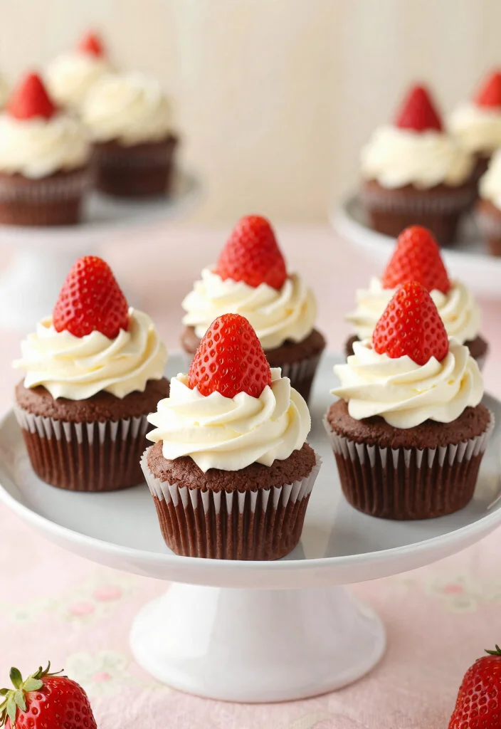 18 Creative Recipes With White Cake Mix That Taste Homemade - 15. Chocolate Strawberry Cupcakes 1