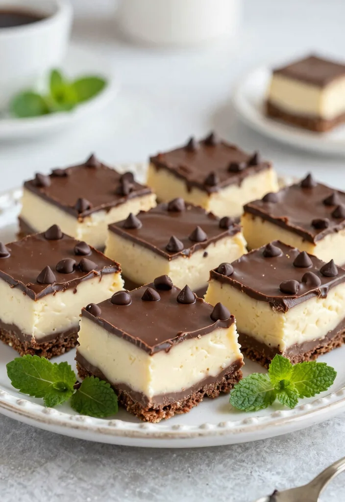 18 Creative Recipes With White Cake Mix That Taste Homemade - 9. Chocolate Mint Cheesecake Bars 1