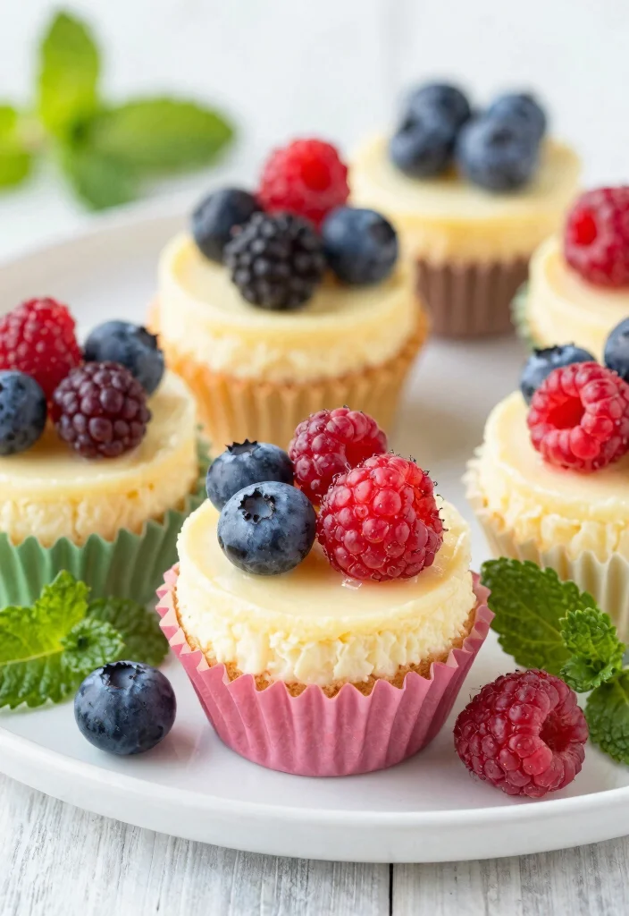 18 Easter Baking Recipes for a Beautiful Holiday Table - 9. Mini Cheesecakes with Berry Topping 1