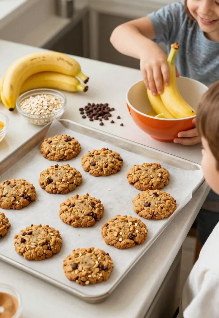 18 Easy Baking Recipes for Kids to Make at Home - 1. Fun Banana Oatmeal Cookies 1