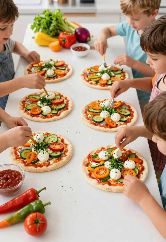18 Easy Baking Recipes for Kids to Make at Home - 11. Mini Veggie Pizzas 1