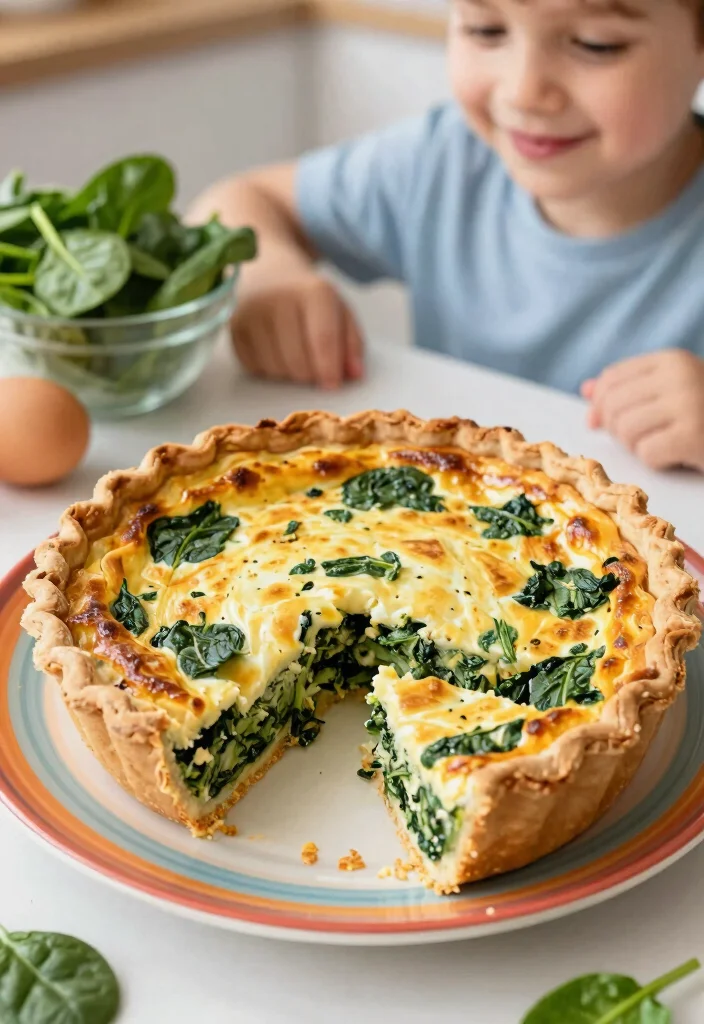 18 Easy Baking Recipes for Kids to Make at Home - 17. Cheesy Spinach Quiche 1