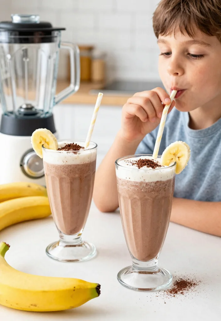 18 Easy Baking Recipes for Kids to Make at Home - 18. Chocolate Banana Smoothies 1