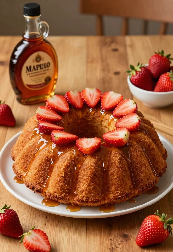 18 Fresh Strawberry Bundt Cake Recipes Soft and Sweet - 11. Strawberry Maple Bundt Cake 1