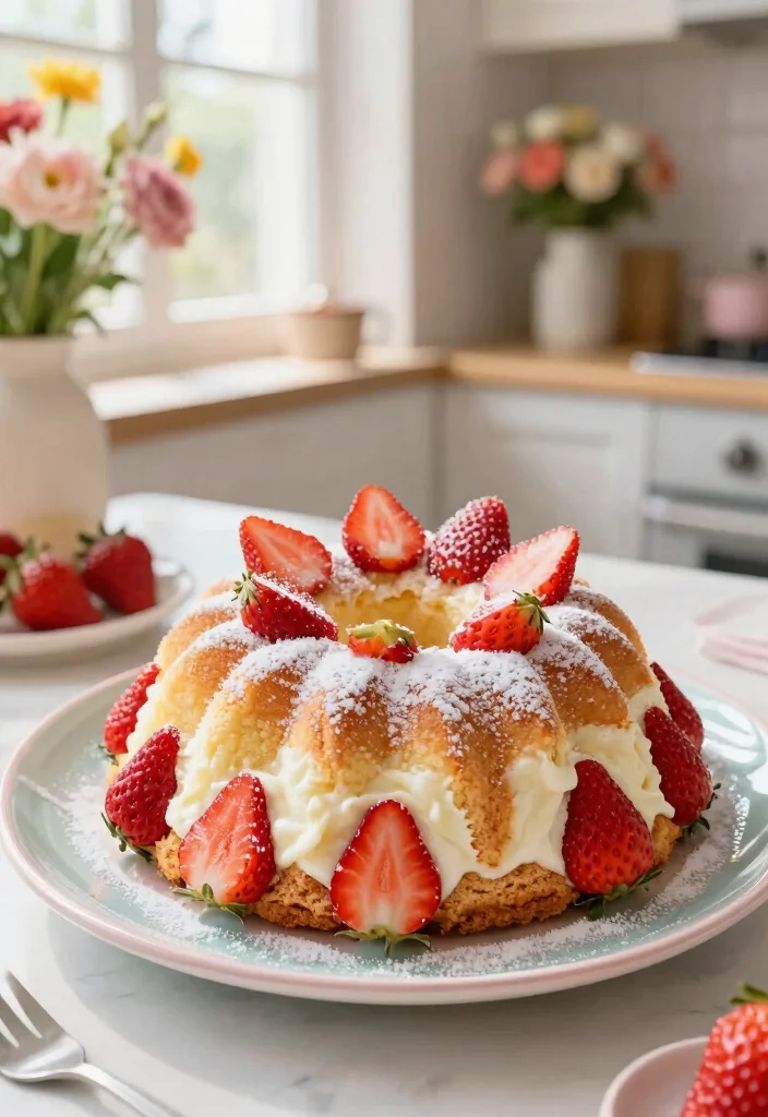 18 Fresh Strawberry Bundt Cake Recipes Soft and Sweet - 13. Strawberry Yogurt Bundt Cake 1