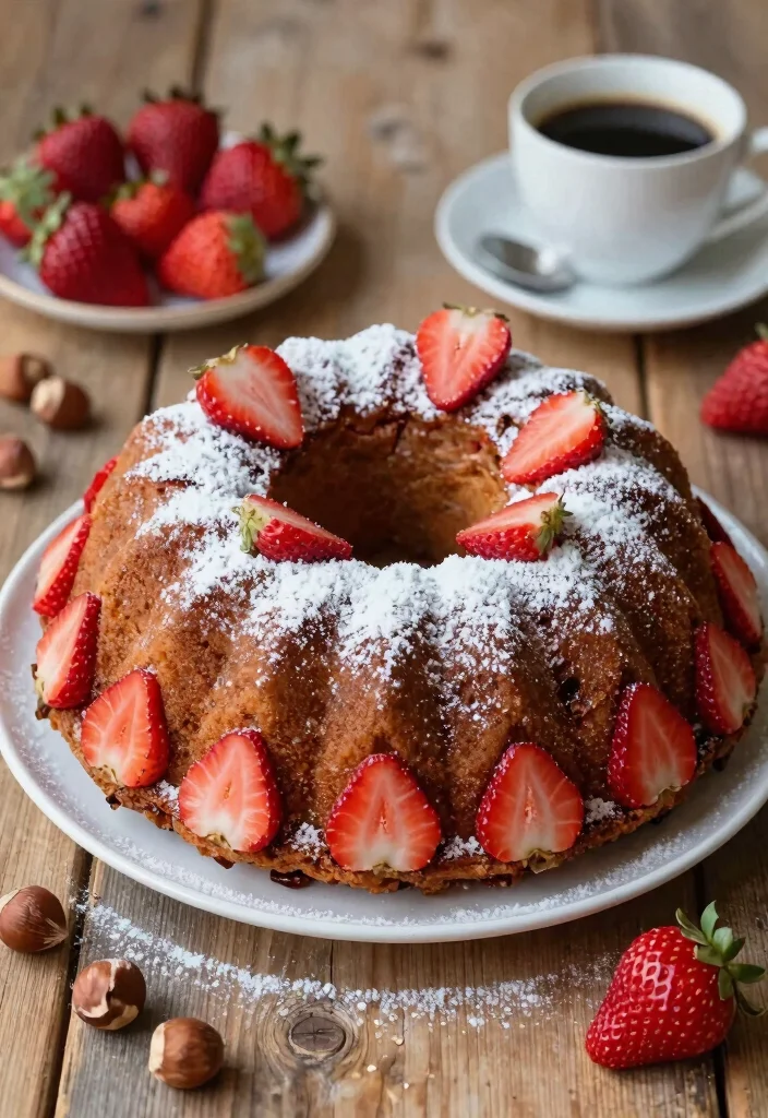 18 Fresh Strawberry Bundt Cake Recipes Soft and Sweet - 16. Strawberry Hazelnut Bundt Cake 1