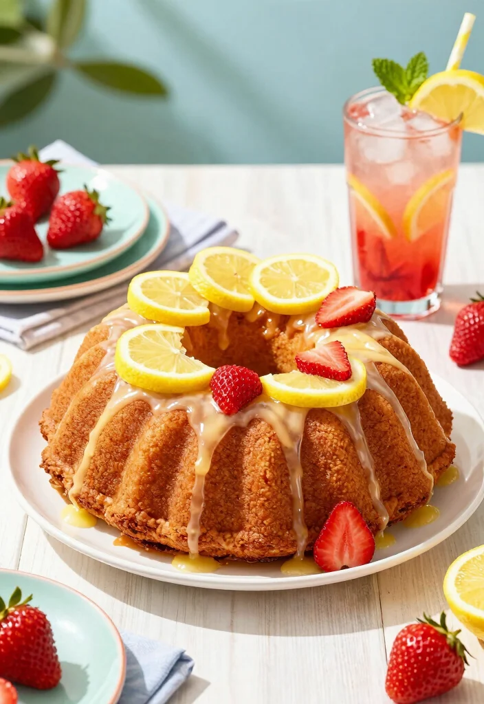 18 Fresh Strawberry Bundt Cake Recipes Soft and Sweet - 2. Strawberry Lemonade Bundt Cake 1
