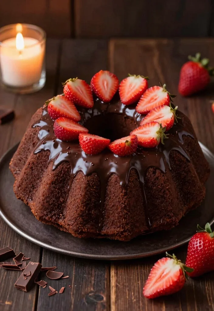 18 Fresh Strawberry Bundt Cake Recipes Soft and Sweet - 4. Chocolate Strawberry Bundt Cake 1