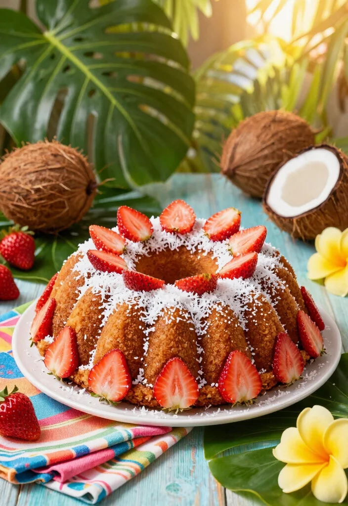 18 Fresh Strawberry Bundt Cake Recipes Soft and Sweet - 5. Strawberry Coconut Bundt Cake 1