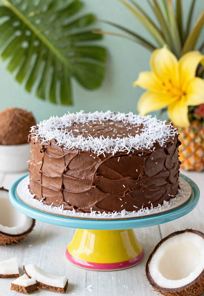 18 Gooey Cake Recipes With Soft Melt-In-Your-Mouth Texture - 11. Chocolate Coconut Cake 1