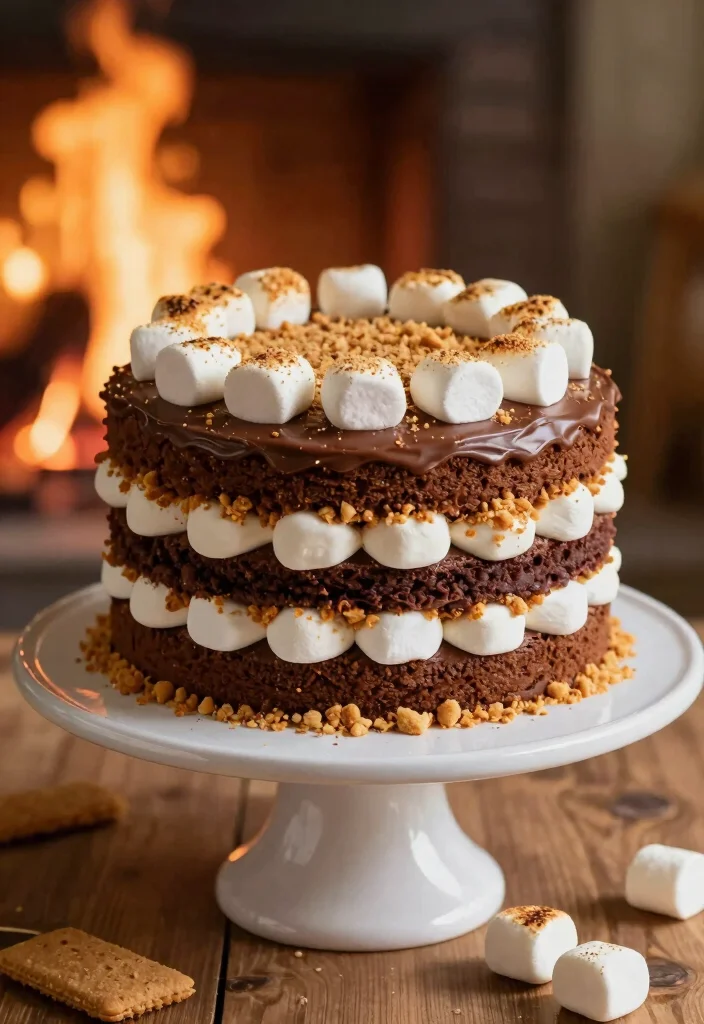 18 Gooey Cake Recipes With Soft Melt-In-Your-Mouth Texture - 15. Chocolate S'mores Cake 1