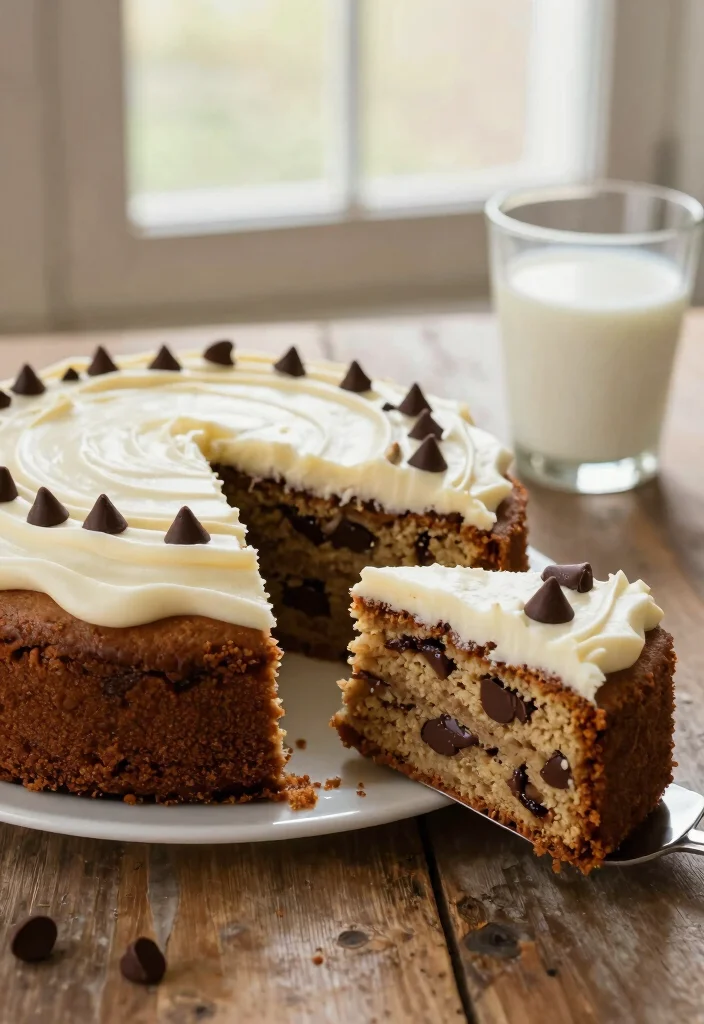 18 Gooey Cake Recipes With Soft Melt-In-Your-Mouth Texture - 4. Chocolate Chip Cookie Cake 1